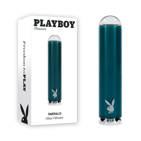 Playboy Pleasure EMERALD - Rechargeable Glass Tipped Bullet 9.1cm Default Title BULLETS