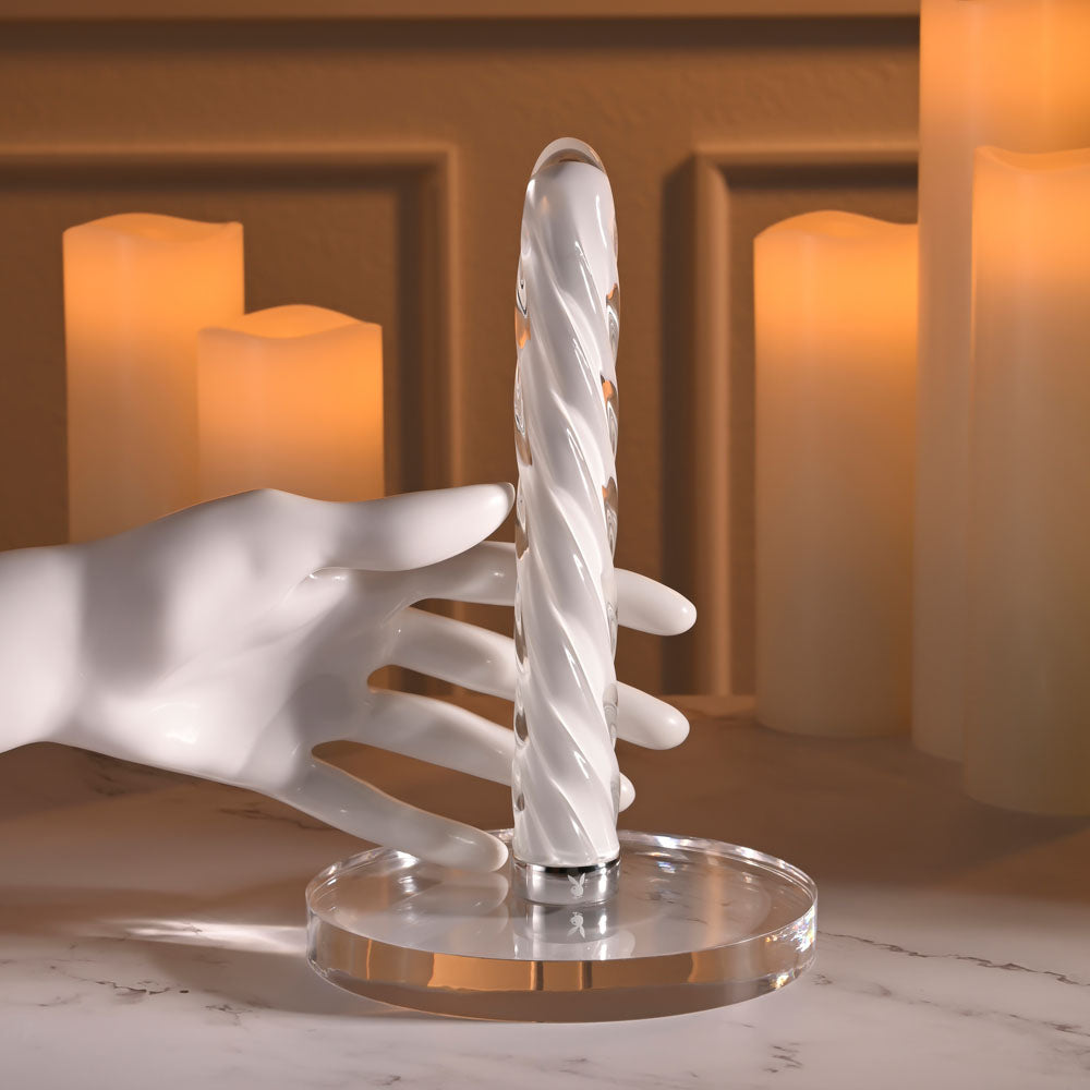 Playboy Pleasure In A Twist Glass 17.5 cm Vibrator > Vibrators > Standard Vibrators