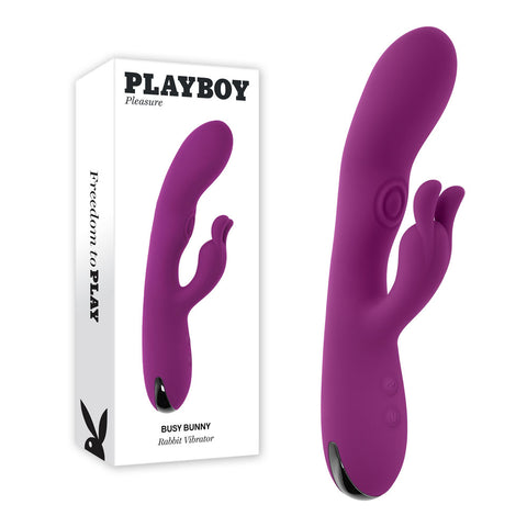 Playboy Pleasure BUSY BUNNY 22.6 cm USB Rechargeable Rabbit Vibrator Purple VIBRATORS-RABBIT