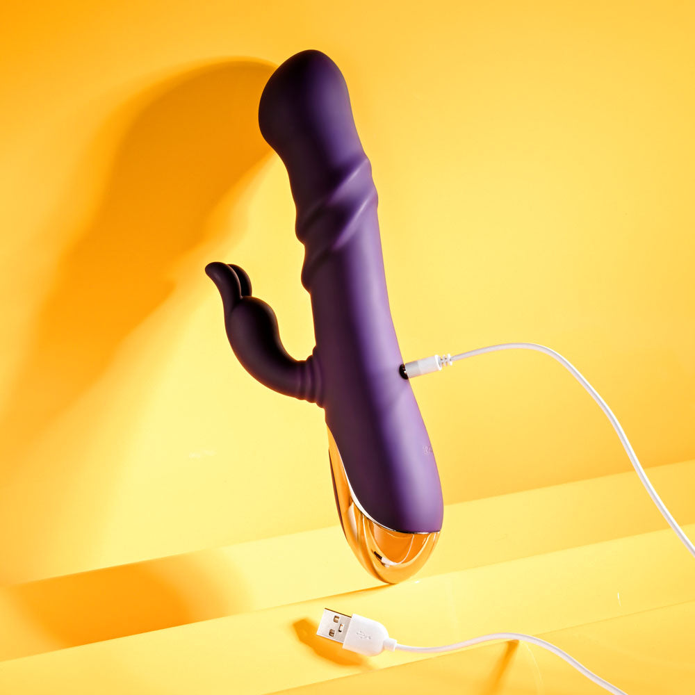 Playboy Pleasure Bunny Punch 24.4 cm USB Rechargeable Twirling Rabbit Vibrator VIBRATORS-RABBIT-MULTI