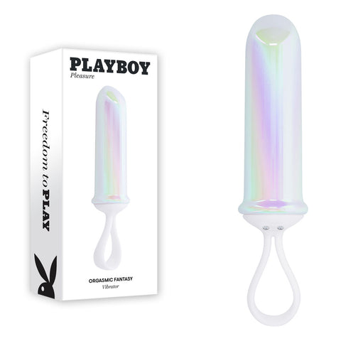 Playboy Pleasure Orgasmic Fantasy USB Rechargeable 13.5 cm Bullet Vibrator White BULLETS