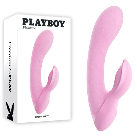 Playboy Pleasure Rabbit Party – USB Rechargeable Rabbit Vibrator 15.2 cm Pink VIBRATORS-RABBIT