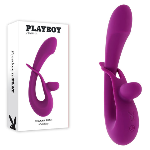 Playboy Pleasure Cha Cha Slide 20 Cm USB Rechargeable Rabbit Vibrator Purple VIBRATORS-RABBIT-MULTI