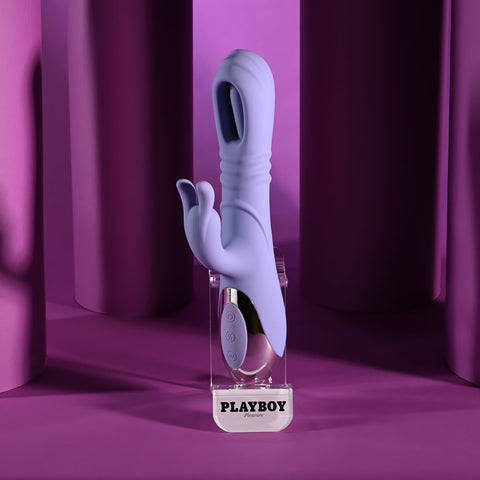 Playboy Pleasure Tap Me In – USB Rechargeable 24.2 cm Rabbit Vibrator > Vibrators > Ladies > Rabbit
