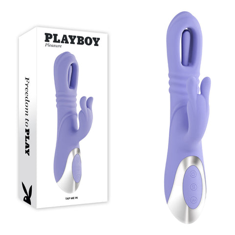 Playboy Pleasure Tap Me In – USB Rechargeable 24.2 cm Rabbit Vibrator Purple > Vibrators > Ladies > Rabbit