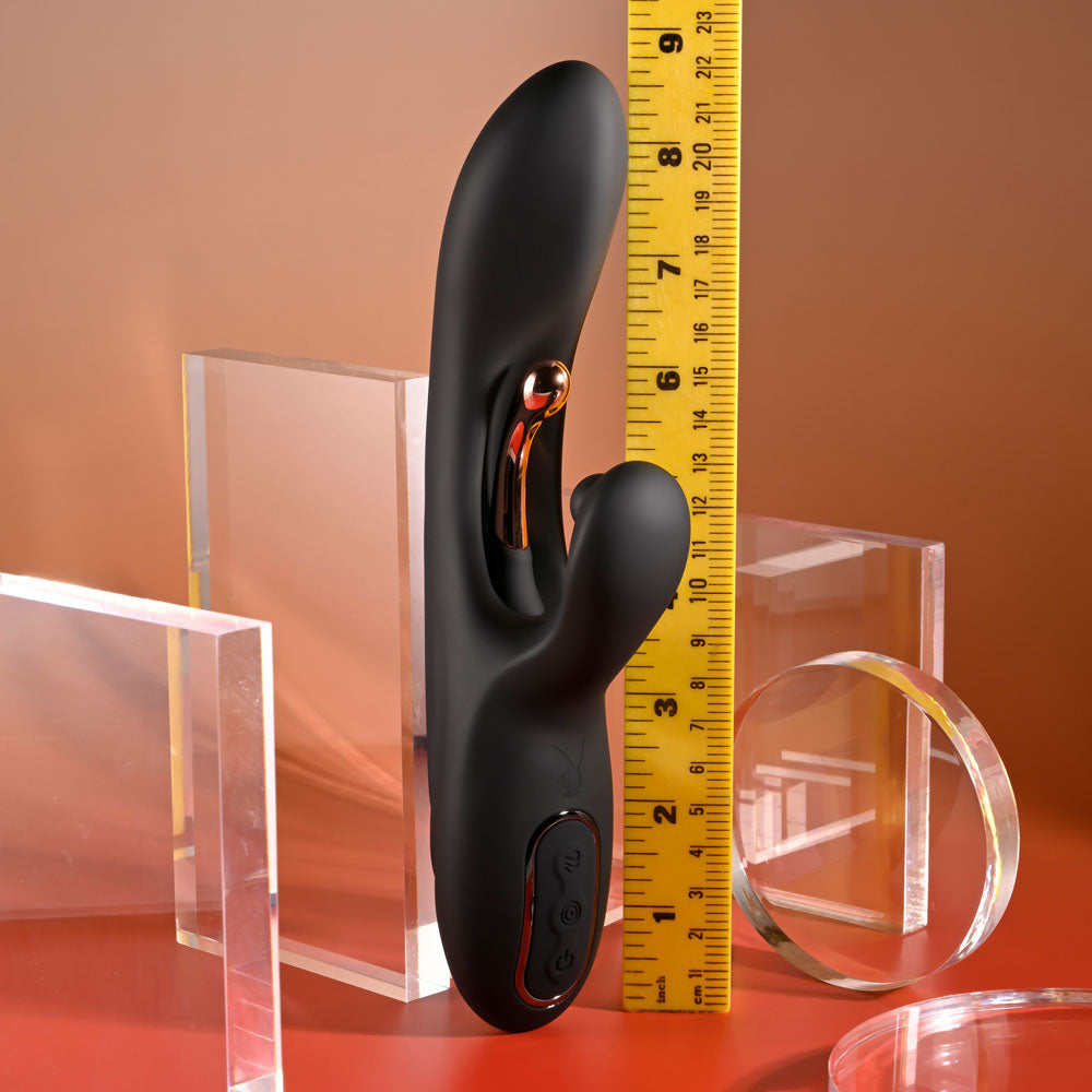 Playboy Pleasure Aureus 22.7 cm Rabbit Vibrator with Internal Flicker Feature > Vibrators > Ladies > Rabbit