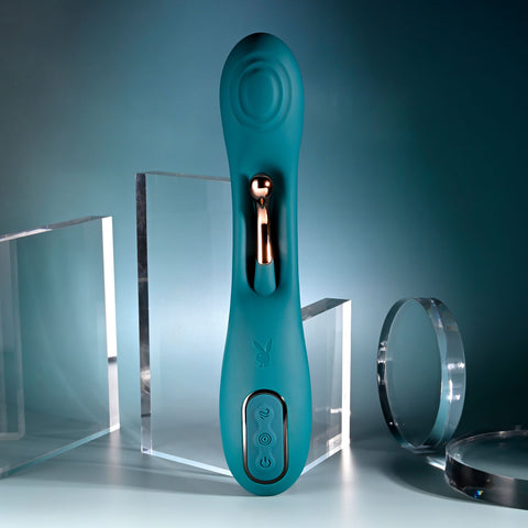 Playboy Pleasure Aurelie 22.7 cm USB Rechargeable Vibrator with Internal Flicker for G-Spot Stimulation Vibrators