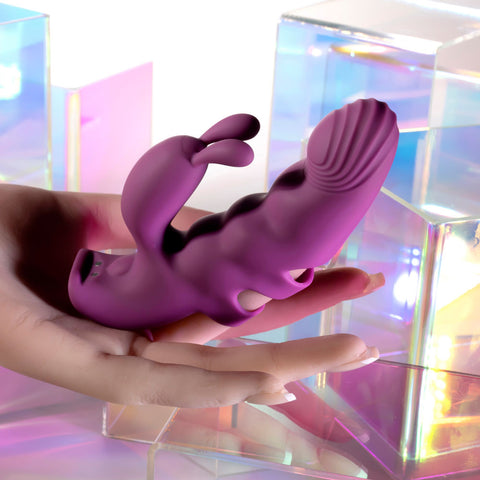 Playboy Pleasure USB Rechargeable Finger Vibrator With Dual Motors Finger Stimulator