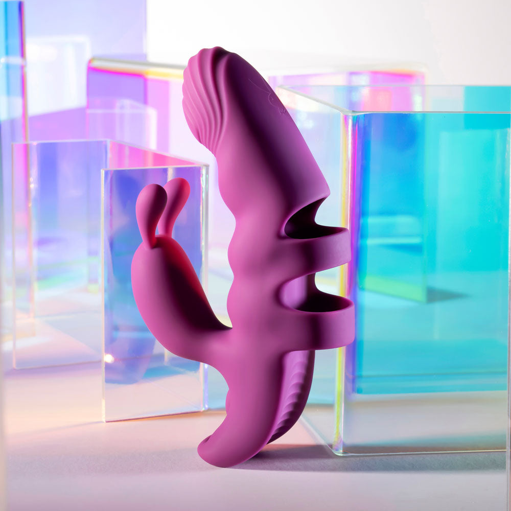 Playboy Pleasure USB Rechargeable Finger Vibrator With Dual Motors Finger Stimulator