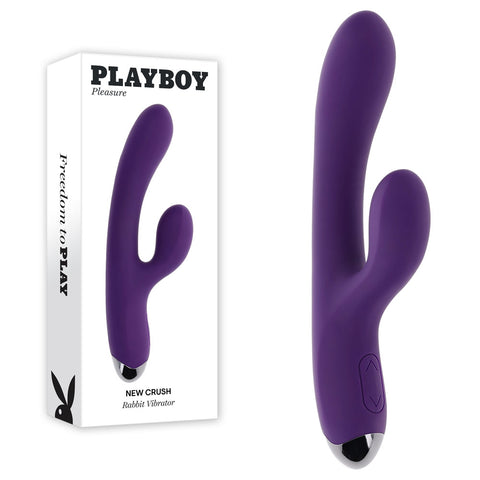 Playboy Pleasure New Crush 20.6 cm USB Rechargeable Rabbit Vibrator Purple VIBRATORS-RABBIT