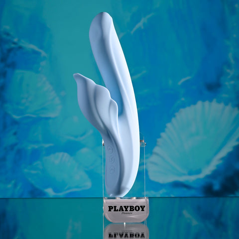 Playboy Pleasure IN BLOOM - 23.5 cm USB Rechargeable Thrusting Tapping & Heating Dual Vibrator VIBRATORS-RABBIT-MULTI