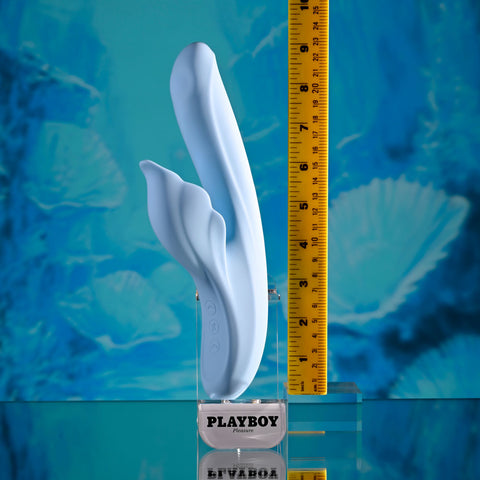 Playboy Pleasure IN BLOOM - 23.5 cm USB Rechargeable Thrusting Tapping & Heating Dual Vibrator VIBRATORS-RABBIT-MULTI