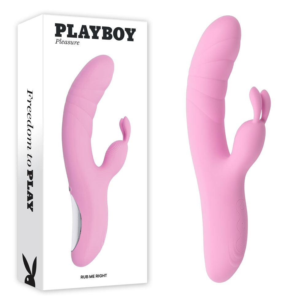 Playboy Pleasure Rub Me Right – Thrusting Rabbit Vibrator Pink > Vibrators > Ladies > Rabbit Multi