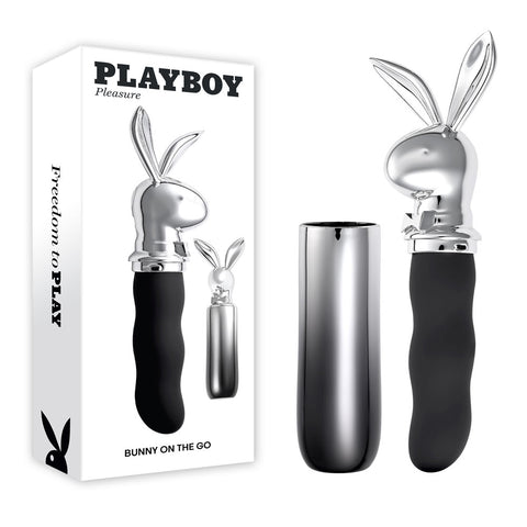 Playboy Pleasure Bunny On The Go – USB-C Rechargeable 18.6 cm Vibrator Black > Vibrators > Standard Vibrators