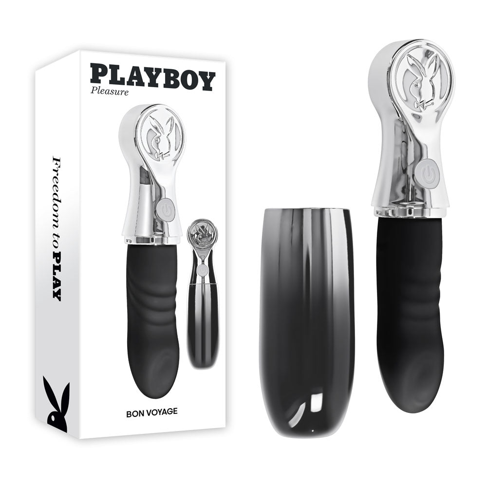 Playboy Pleasure Bon Voyage – USB-C Rechargeable 18.7 cm Tapping Vibrator Black > Vibrators > Standard Vibrators Main image