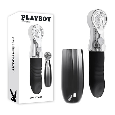 Playboy Pleasure Bon Voyage – USB-C Rechargeable 18.7 cm Tapping Vibrator Black > Vibrators > Standard Vibrators