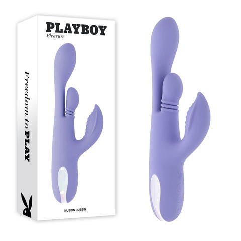 Playboy Pleasure Nubbin Rubbin – USB Rechargeable Rabbit Vibrator Purple VIBRATORS-RABBIT