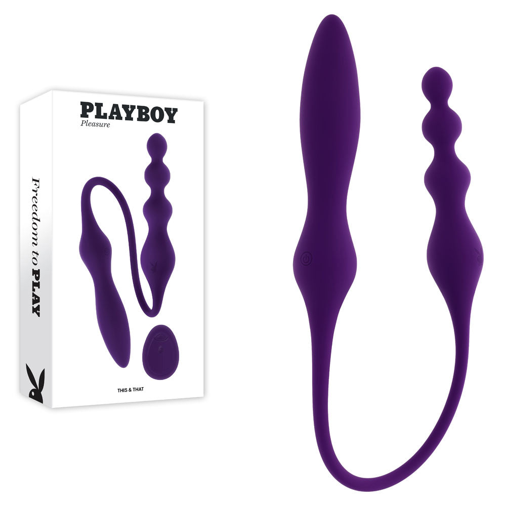 Playboy Pleasure This & That – USB Rechargeable Flexible Dual-Ended Vibrator 60 cm Purple > Vibrators > Unconventional Main image