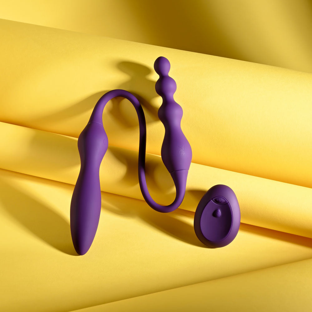Playboy Pleasure This & That – USB Rechargeable Flexible Dual-Ended Vibrator 60 cm > Vibrators > Unconventional