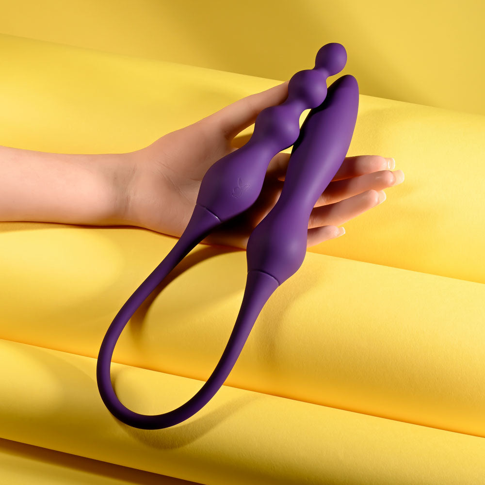 Playboy Pleasure This & That – USB Rechargeable Flexible Dual-Ended Vibrator 60 cm VIBRATORS - MULTI
