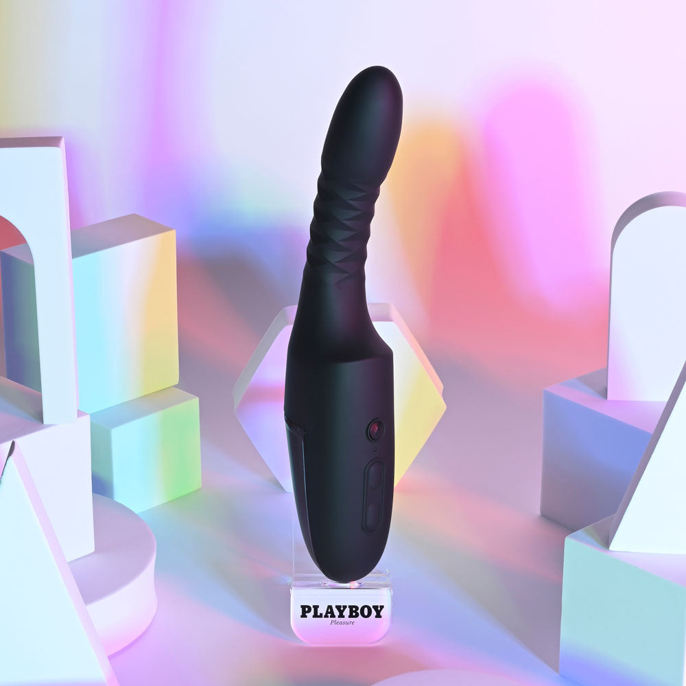 Playboy Pleasure Overdrive – 28.2 cm USB Rechargeable Thrusting Vibrator > Vibrators > Standard Vibrators