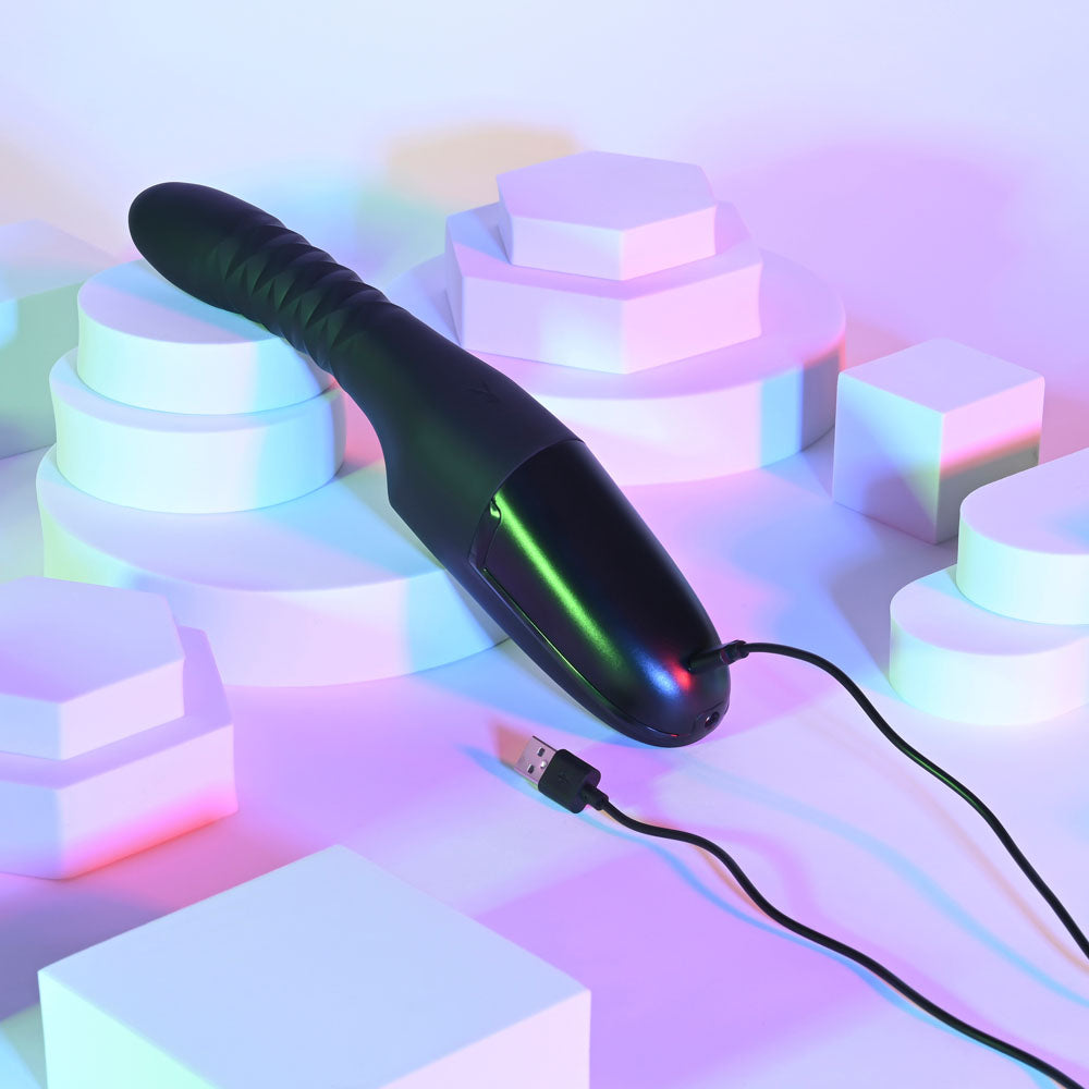 Playboy Pleasure Overdrive – 28.2 cm USB Rechargeable Thrusting Vibrator > Vibrators > Standard Vibrators