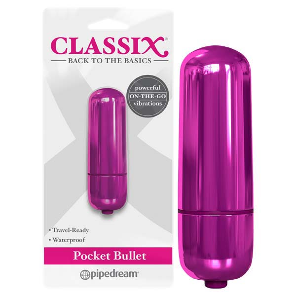 Classix Pocket Bullet Metallic 5.6 Centimeter Vibrating Bullet Pink > Vibrators > Mini Vibrators