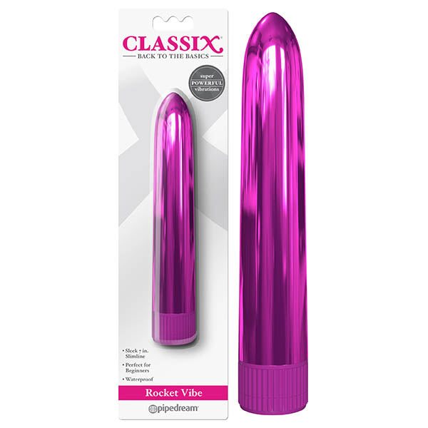 Classix Rocket Vibe (Metallic) – Rechargeable Slim Vibrator Pink VIBRATORS