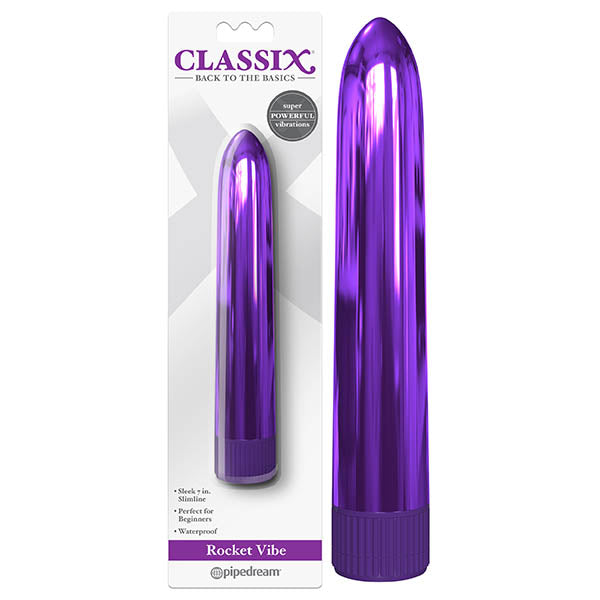 Classix Rocket Vibe (Metallic) – Rechargeable 7 Inch Vibrator Purple VIBRATORS