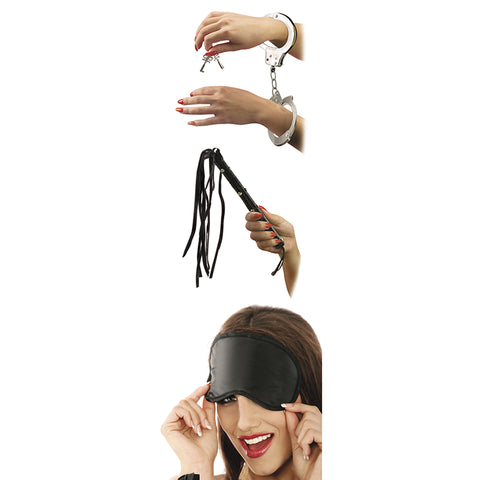 Fetish Fantasy Series Lover's Fantasy Bondage Kit 3 Piece Set Whips & Paddles
