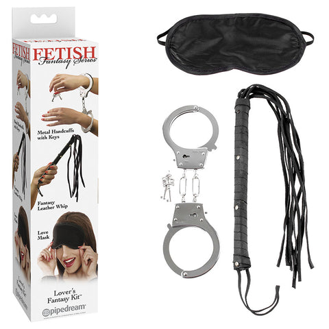 Fetish Fantasy Series Lover's Fantasy Bondage Kit 3 Piece Set Black Whips & Paddles