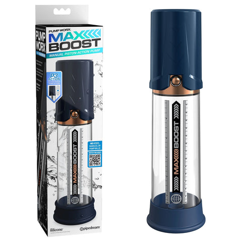 Pump Worx Max Boost Penis Pump in Blue Blue PUMPS Male Electric