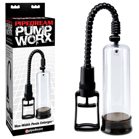 Pump Worx Max Width Penis Enlarger Black Penis Pump Clear PUMPS