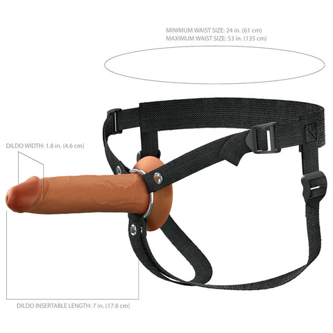 FX Elite 7 Inch Silicone Hollow Strap On in Tan Dildos & Dongs