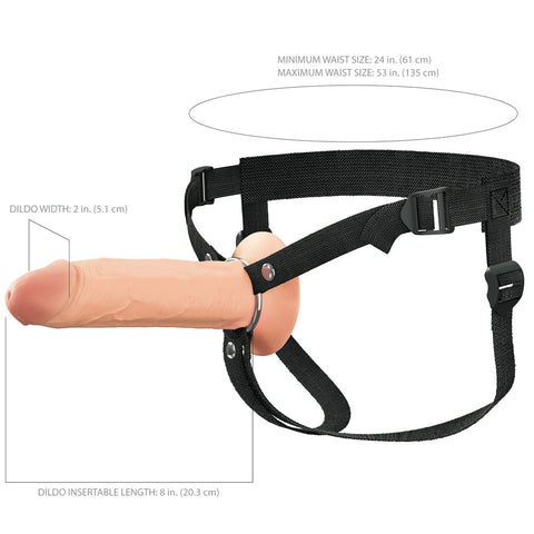 FX Elite 8'' Silicone Hollow Strap-On - Flesh 20 cm for Confidence Dildos & Dongs