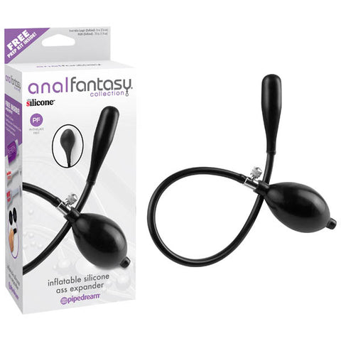 Anal Fantasy Collection Inflatable Silicone Ass Expander 3 Inch Probe Black Anal Toys & Stimulators