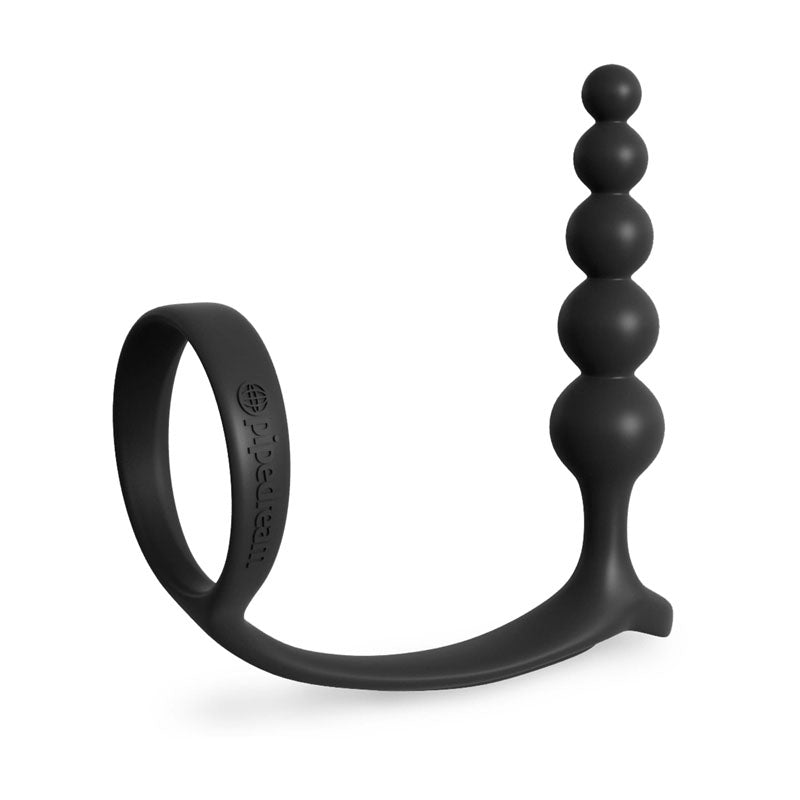 Anal Fantasy Collection Ass-Gasm Beaded Cockring with Anal Plug – Silicone Cockring and Anal Beads > Anal Range > Prostate Plugs