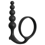 Anal Fantasy Collection Ass-Gasm Beaded Cockring with Anal Plug – Silicone Cockring and Anal Beads > Anal Range > Prostate Plugs
