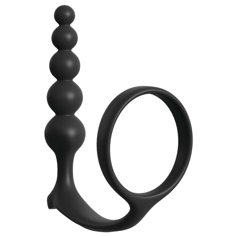 Anal Fantasy Collection Ass-Gasm Beaded Cockring with Anal Plug – Silicone Cockring and Anal Beads > Anal Range > Prostate Plugs