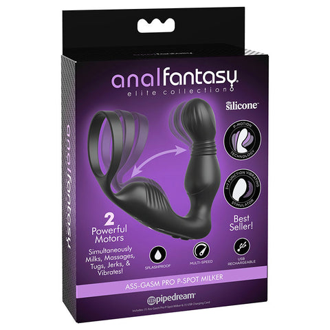 Anal Fantasy Elite Ass-Gasm P-Spot Milker 5.25 Inch Prostate Massager Black Prostate Tools