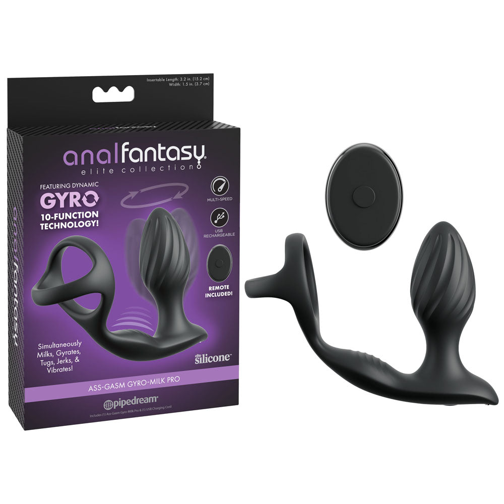Anal Fantasy Elite Collection Ass-Gasm Gyro-Milk Pro (Black) – Prostate Massager > Anal Range > Prostate Plugs