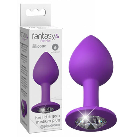 Fantasy For Her Little Gem Medium Plug Purple 8.1 cm Butt Plug Purple > Anal Range > Jewel Butt Plugs