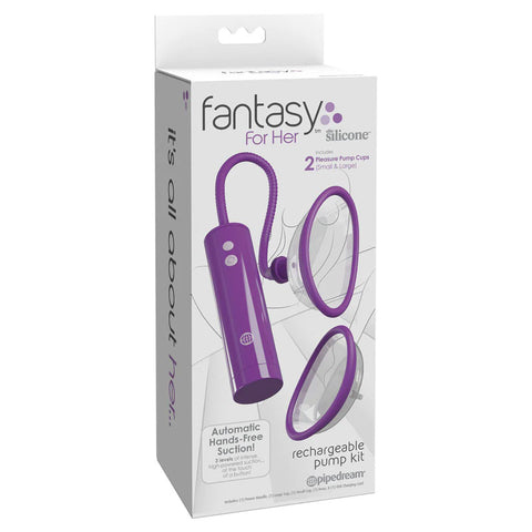 Fantasy For Her Rechargeable Pump Kit USB Rechargeable Vagina Pump Purple Pumps Female