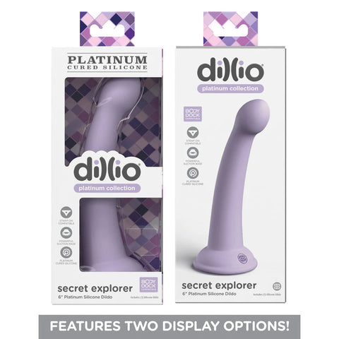 Dillio Platinum Secret Explorer 6 Inch Dong Made of Platinum Cured Silicone Dongs Neutral