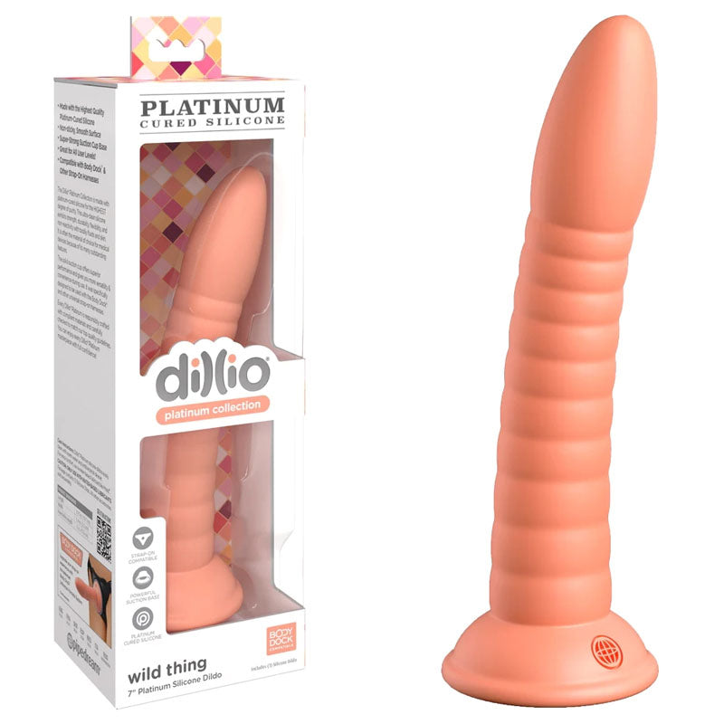 Dillio Platinum Wild Thing Peach 17.8 Centimeter Dong Orange > Dildos > Neutral Dildos