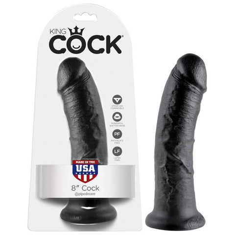King Cock 8'' Cock - 20.3 cm (8'') Dong Black Dildos & Dongs