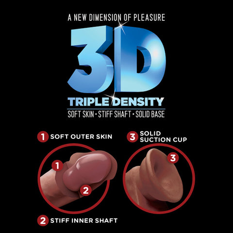 King Cock Plus 8 Inch Triple Density Cock Brown 20.3 cm Dong Dongs Realistic