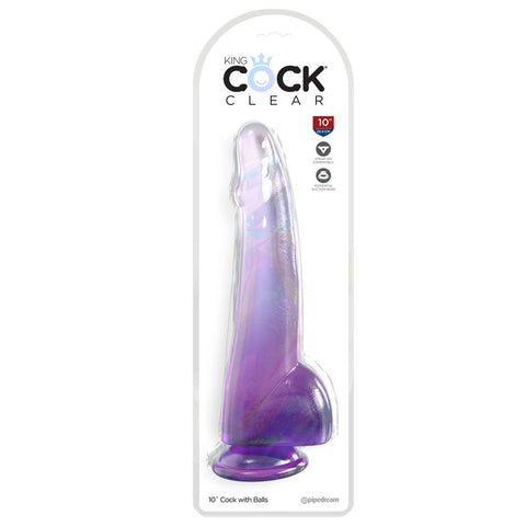 King Cock Clear 10 Inch Dildo with Balls DONGS