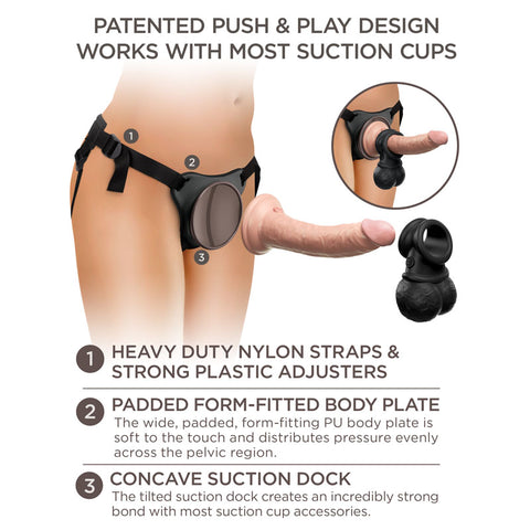 King Cock Elite Vibrating Silicone Body Dock Kit 17.8 cm Strap On STRAP-ONS