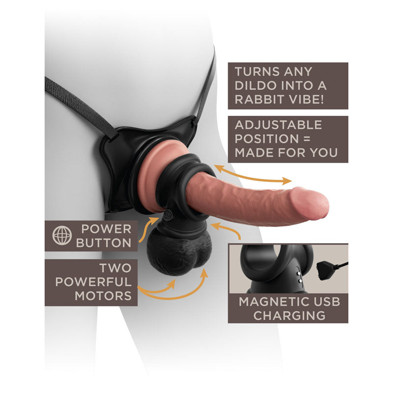 King Cock Elite Vibrating Silicone Body Dock Kit 17.8 cm Strap On > Dildos > Strap On Harnesses